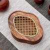 Walnut Wood Light Luxury High-end Coffee Tray Tea Tray Drain Water Storage Dry Bubble Table Base Kung Fu Tea Accessories