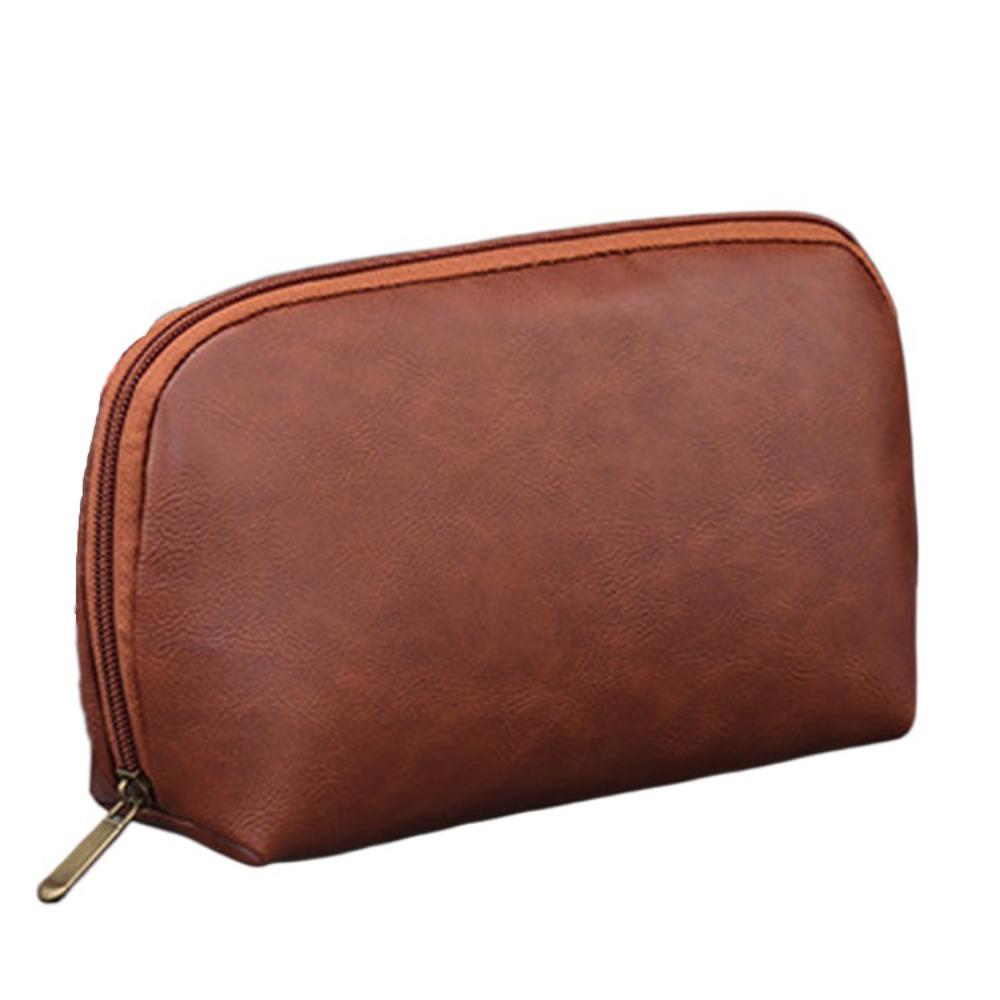 

Multi-Function Digital Product Storage Bag Large Capacity Dust Proof Cable Organizer Pouch PU Multi-layer Electronic Gadget Bag коричневий