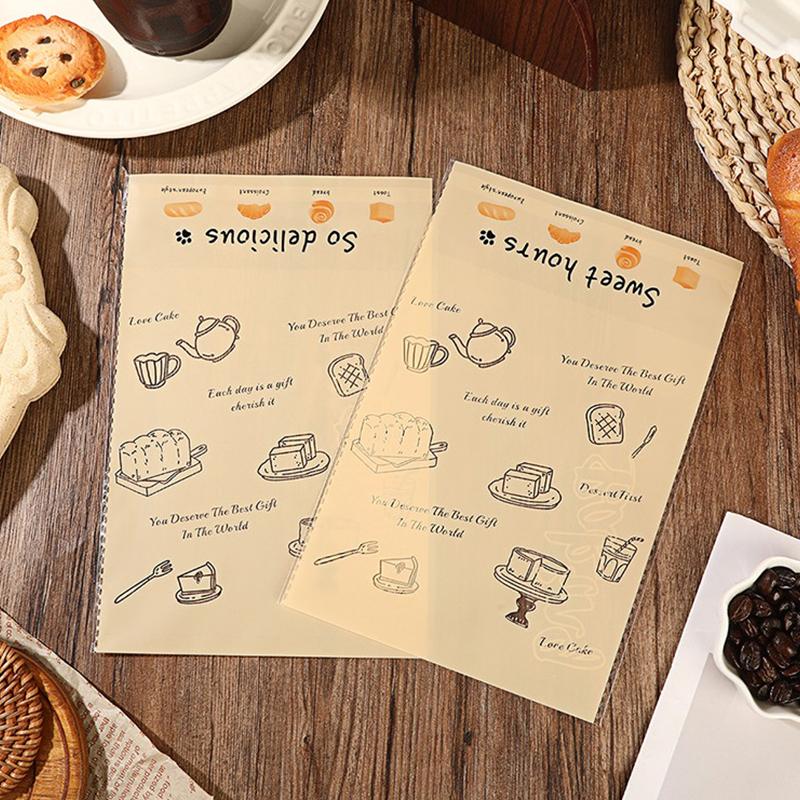 100Pcs 4 Sizes Cartoon Bread Bag Packaging Bags Sandwich Bag For Kids Self Adhesive For Packing Sandwich