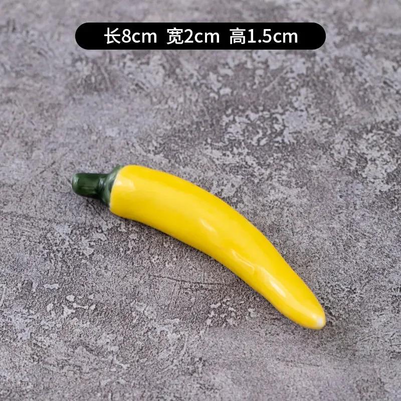 Ceramic Chopstick Holder Japanese Style Mushroom Chili Vegetable Chop Stick Racks Kitchen Decorative Spoon Fork Rest Tableware