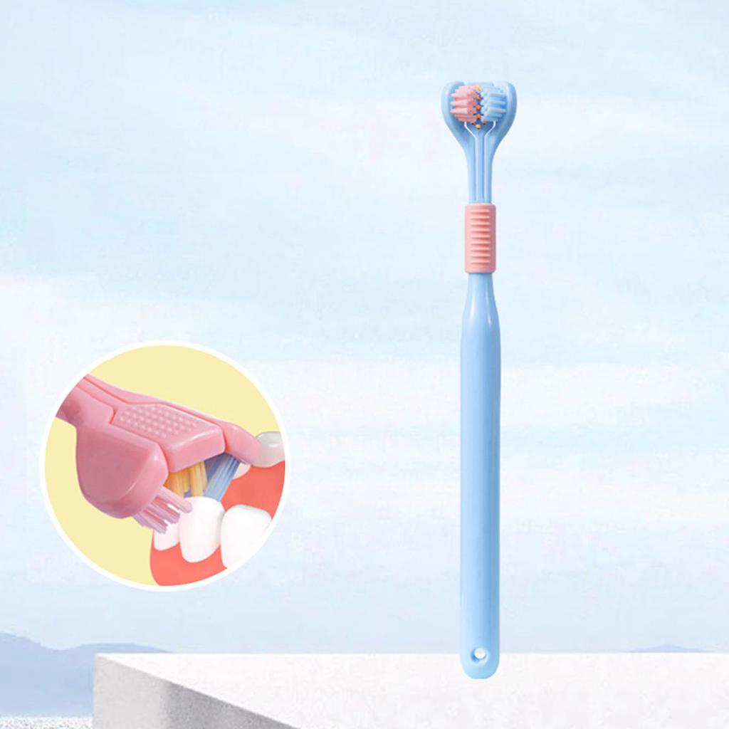 Household 3-Sided Toothbrush with Soft Bristles Comfortable Easy to Use Deep Cleaning Toothbrush for Adults Kids Boys Girls