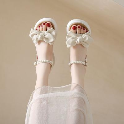 Stepping On Shit Sandals Women's Summer Fairy Style with Skirt Student Cool Slippers Small Size 33 Soft-soled Roman Beach Shoes