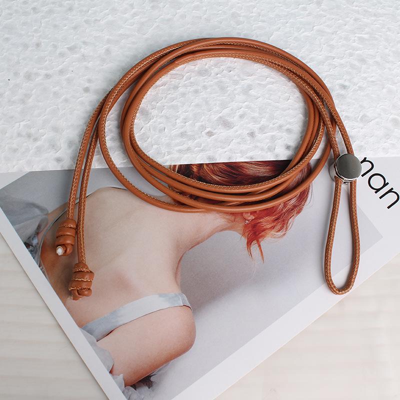 

Women s Adjustable Soft Leather Thin Waist Belt - Versatile Fashion Accessory for Skirts and Shirts
