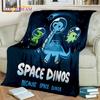 HD Cute Dino Cartoon 3D Dinosaur Space Children Blanket,soft Throw Blanket for Home Bedroom Bed Sofa Picnic Office Cover Blanket