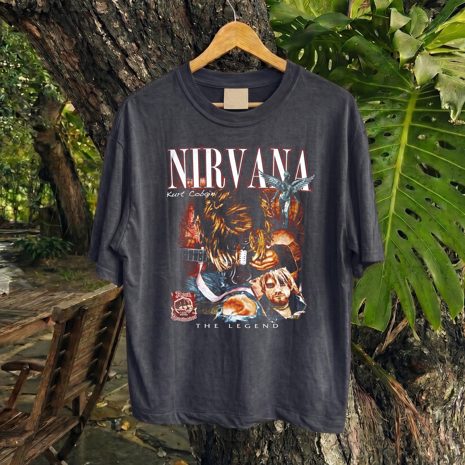 Comfort Colors Nirvana Kurt Cobain Vintage Shirt, Grunge Rock Band Tee, 90s Alternative Music Graphic T Shirt, Seattle Fan Gift 2XL