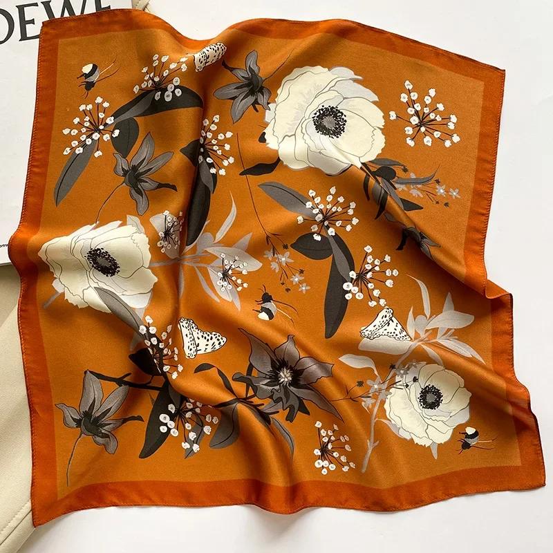 100% Echte Seide Schal Damen Design Quadratisch Kleines Taschentuch Haarband Stirnband Halstuch Damen Bandana