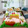 Cute Pig Duvet Cover Kawaii Pig Bedding Set Polyester Pigs Floral Comforter Cover Twin King For Teen Boy Girl Gift Room Decor