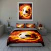 Fiery soccer ball Bedding Duvet cover sets Duvet covers Pillowcases gifts (1 * Duvet Cover 2 * Pillowcases, without duvet insert)