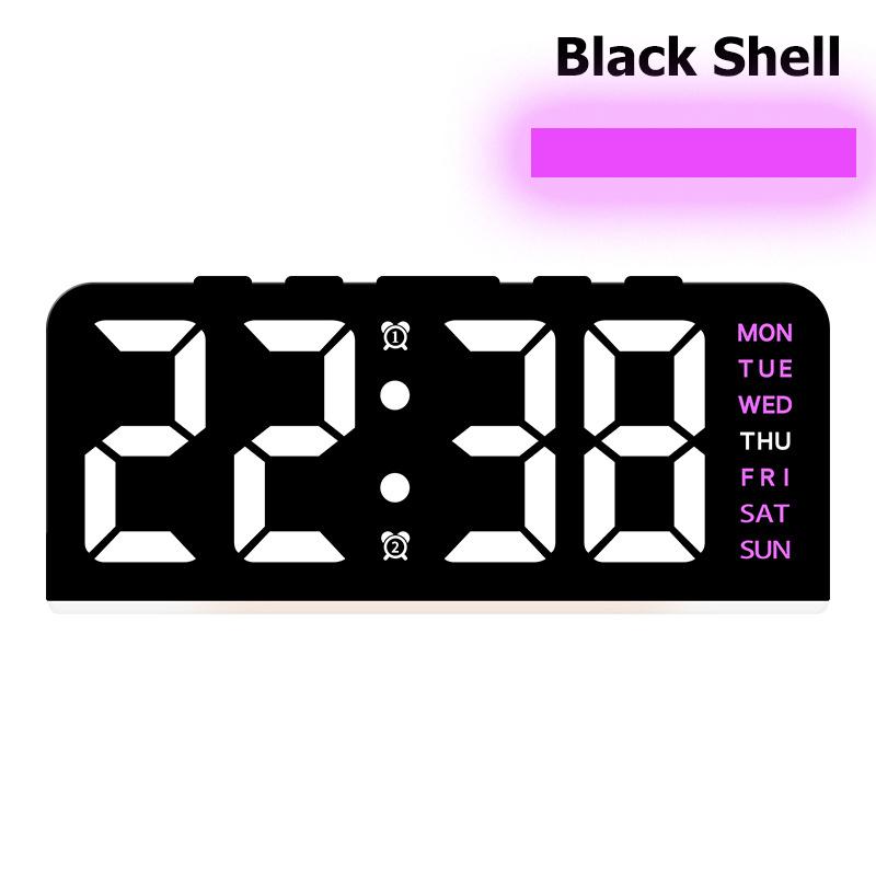 

Цифровой будильник с атмосферной подсветкой, температурой, датой, неделей, регулировкой яркости, 12/24-часовым форматом, двумя будильниками, настольными часами