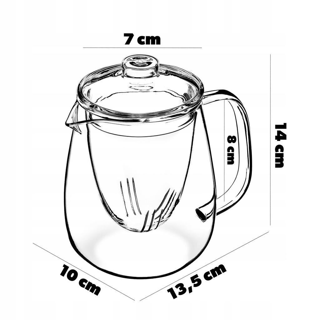 KADAX Glaskanne für Tee 600ml Kräuteraufguss Einsatz mit Aufguss