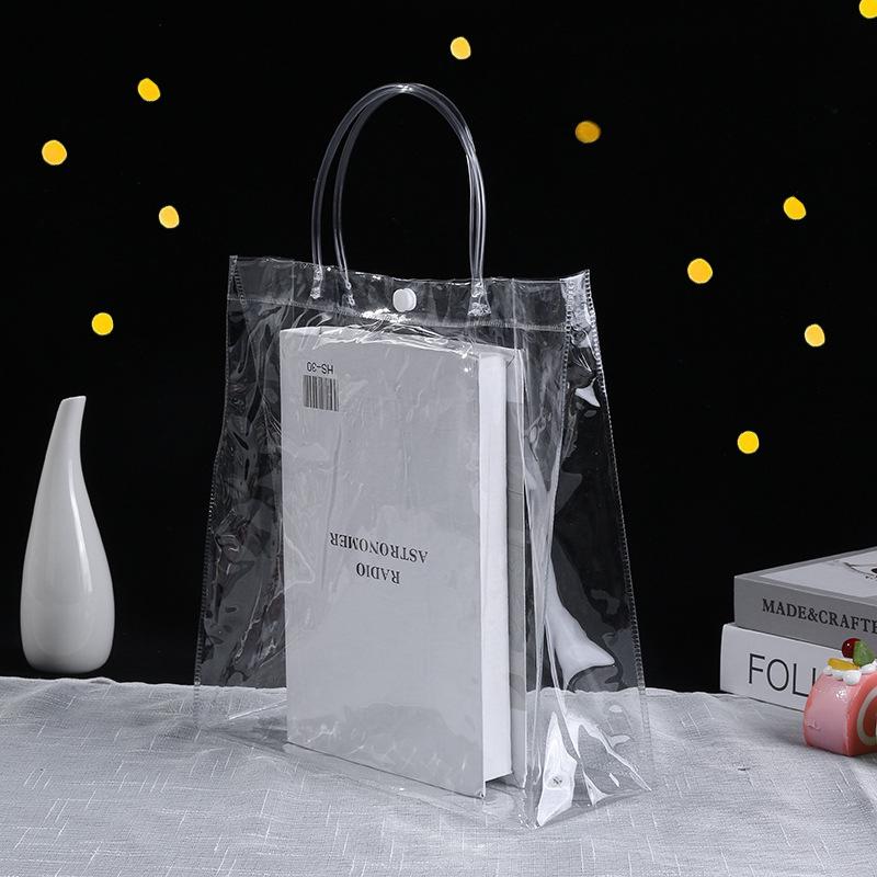 Transparent PVC Handbag with Snap Closure for Wedding Candy and Wine Souvenir