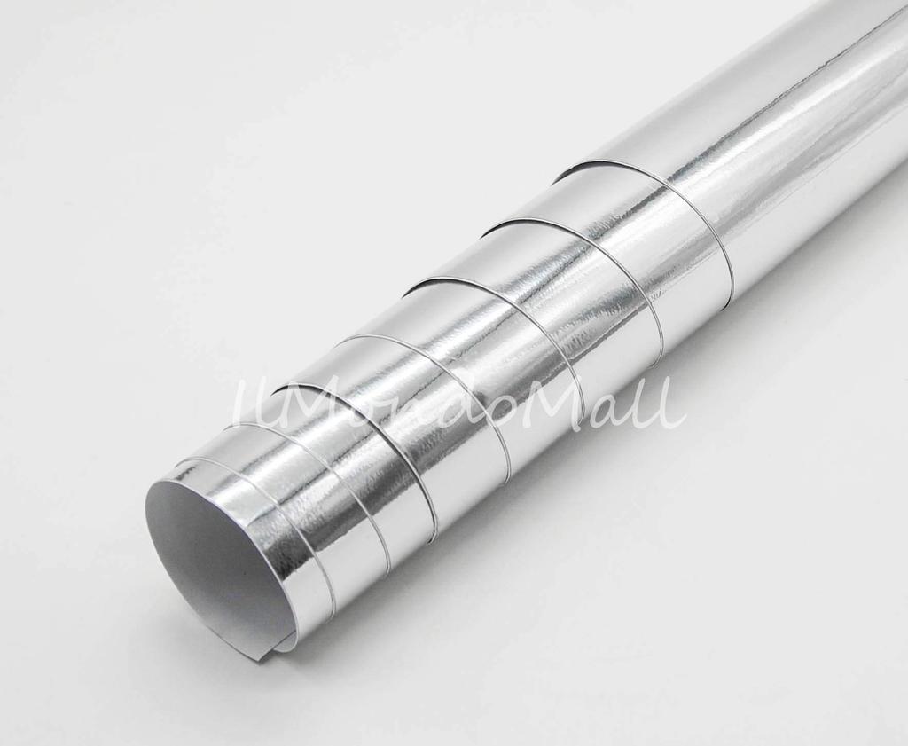IlMondoMall Poly Chrome Plated Silver Mirror Finish Car Wrapping Sheet x Plated Silver (152 35cm, (Advanced Edition))