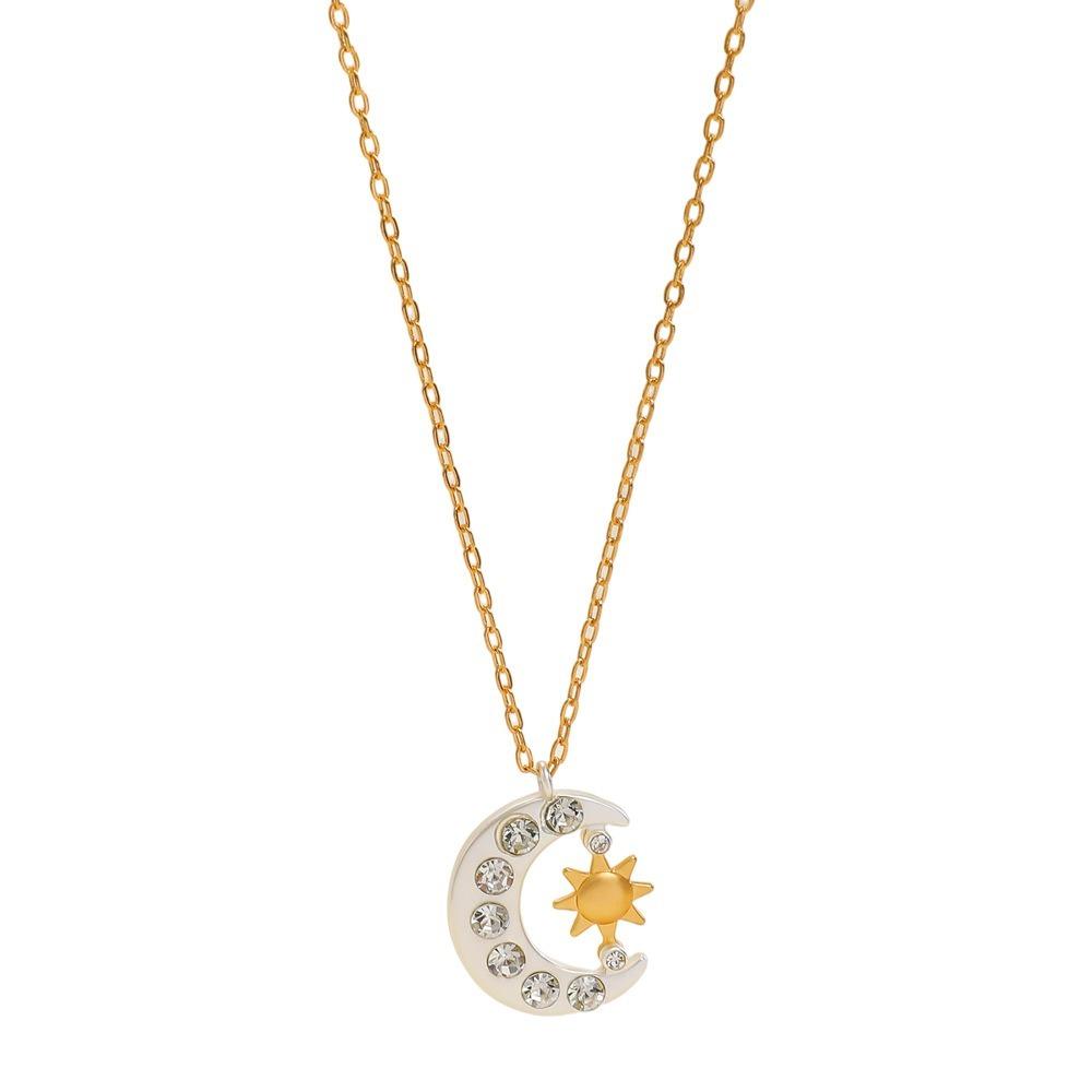 Rhinestone Crystal Moon Star Necklace Exquisite Tassel Design Rhinestone Necklace For Women