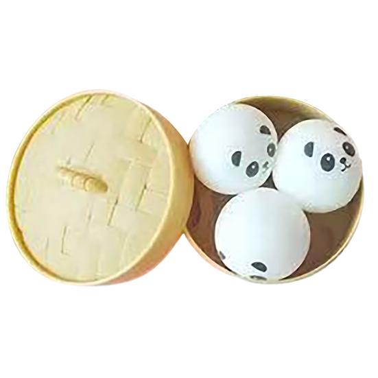 1/2/3/4Pcs Stress Relief Steamed Bun Toy with Steamer Simulation Stuffed Bun Squeeze Sensory Toy Soft TPR