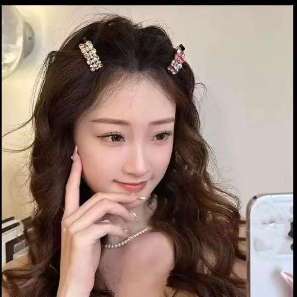 Blingbling Colorful Rhinestones Hairpin Shiny Bangs Clip Sweet Zircon Hairpin  Daily