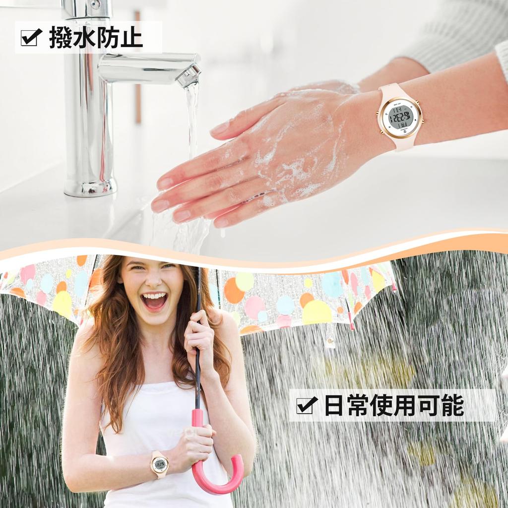 ShunkanSai Digital Wristwatch for Men and Sports Easy To Day of the LED Stylish Women, Watch, Read, Multi-Function, Date, Week, Alarm, Display,