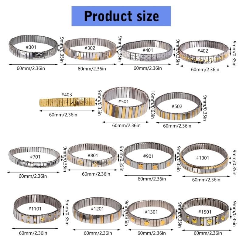 Elegant Adjustable Bracelet Jewelry Adjustable Bracelet In Stainless Steel Eye Catching Elastic Wrist Chain Ornament