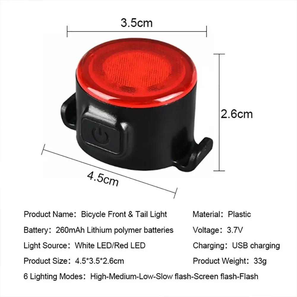 New Rechargeable Bike Light Mini Night Safety Warning Taillight Front Rear Bicycle Lamp LED Riding Taillight Bicycle Light