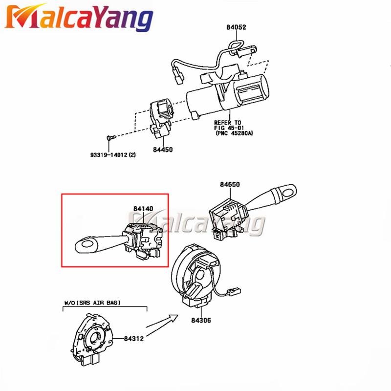 New Light Switch Fog Light Switch Steering Light Control Switch Suitable For 2002-2008 Toyota Soluna Vios 84140-0D020 841400D020