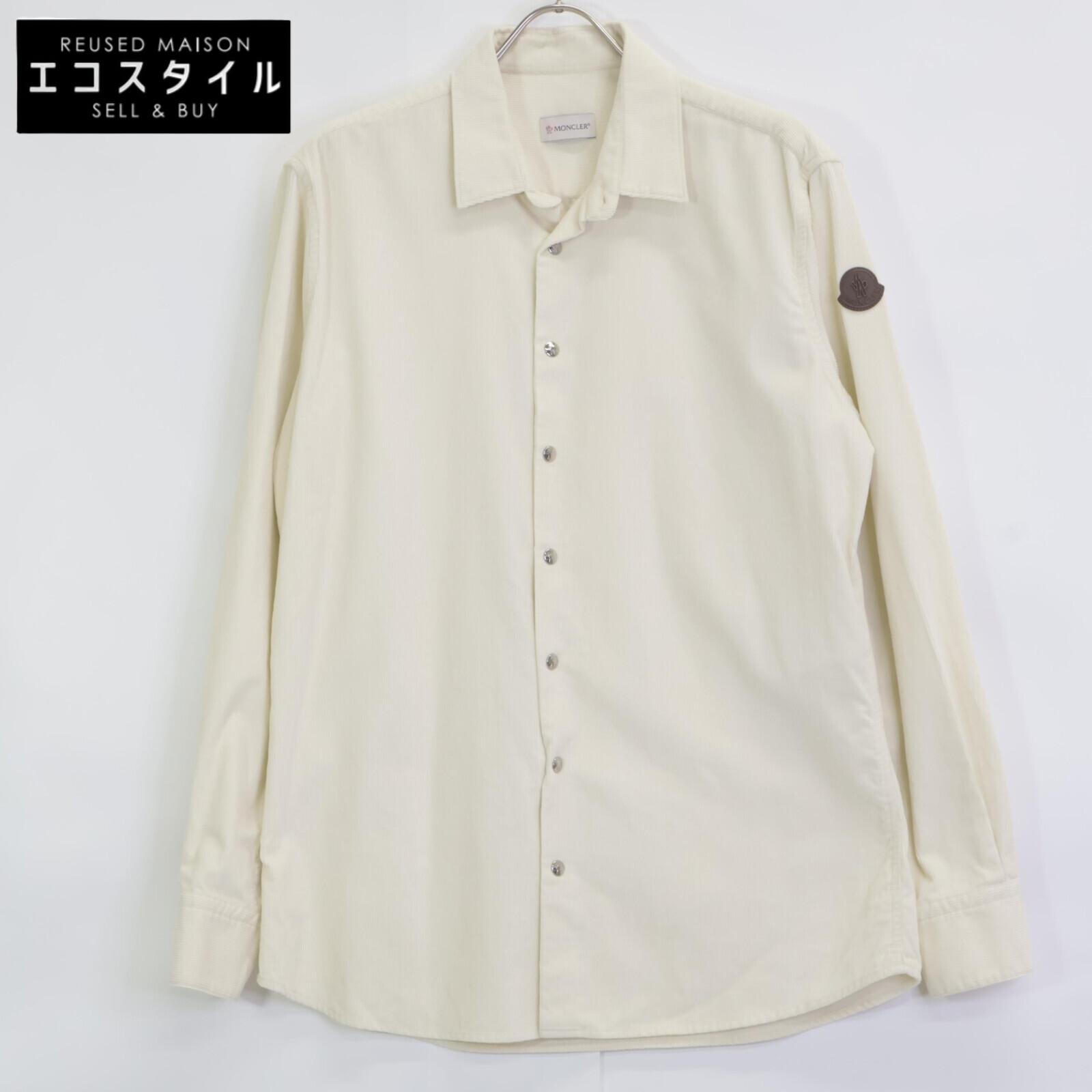 

MONCLER 22 CAMICIA cotton long-sleeved shirt with sleeve buttons tops M IvoryUsed