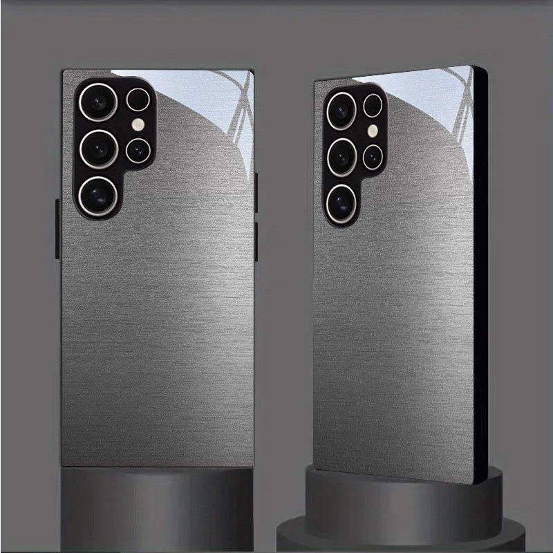 Sleek Brushed Metal fashion phone cases phone case mobile phones glass for Samsung Galaxy S26 S25 S24 S23 S22 FE Ultra Plus