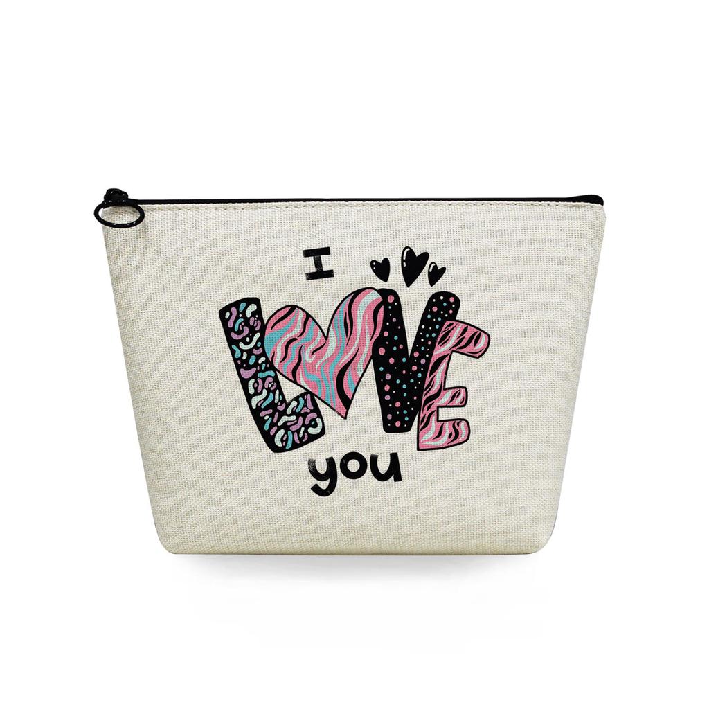 Women Leopard print lettering Print Cosmetic Bag Toiletries Organize Travel Storage Case 6731 KTB