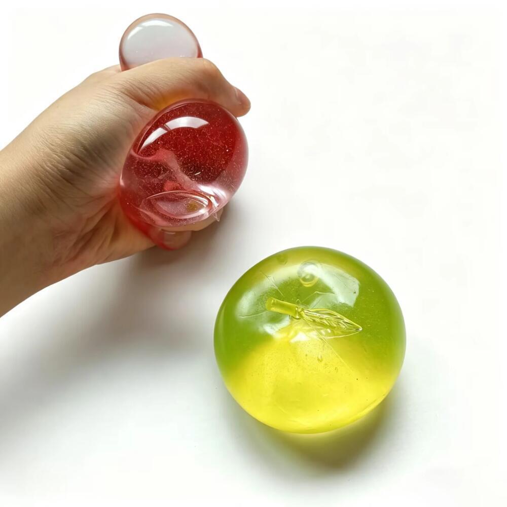 Apple Squeeze Toy Stress Relief Ball Squishy Maltose Sensory Fidget Toy Translucent Slow Rebound Cute Delicate for Adults Kids Anxiety Relief