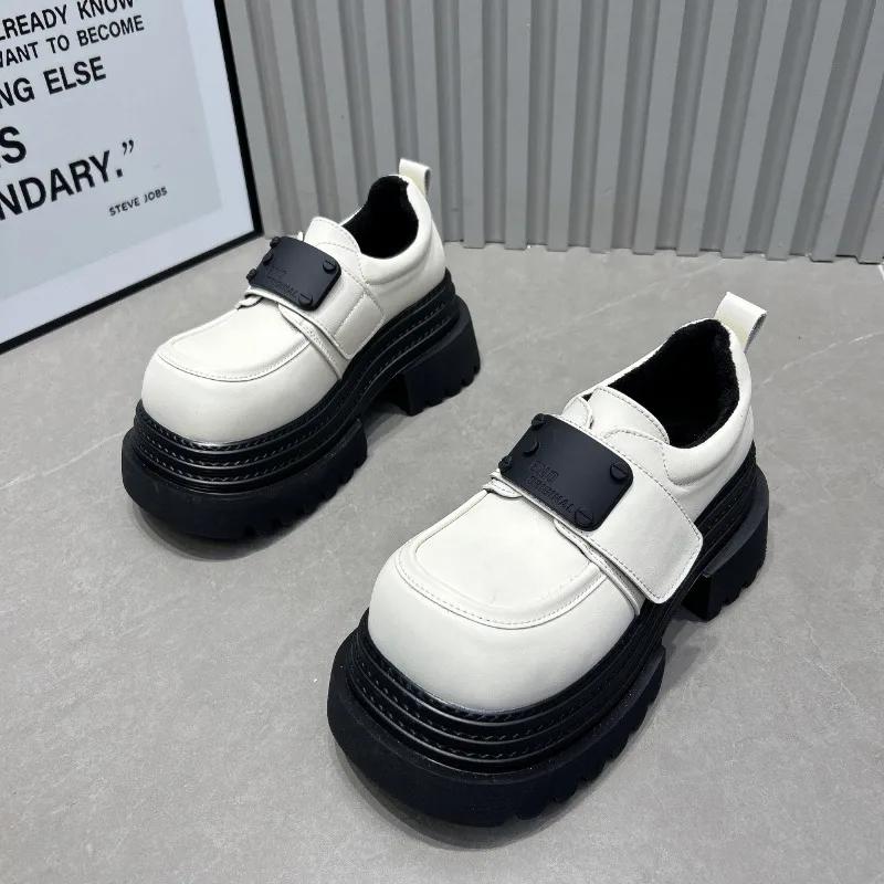 Autumn Thick-soled Women's New Loafers, Fashionable Shallow Slip-on Women's Elegant Shoes, British Style Mary Jane Shoes