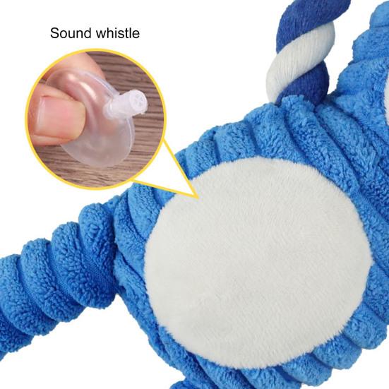 Squeaky Dog Toy Cotton Rope Dog Toy with Built-In Sound Generator Durable Plush Chew Toy for Small Large Dogs Teeth Cleaning Boredom Relief Pet Toys