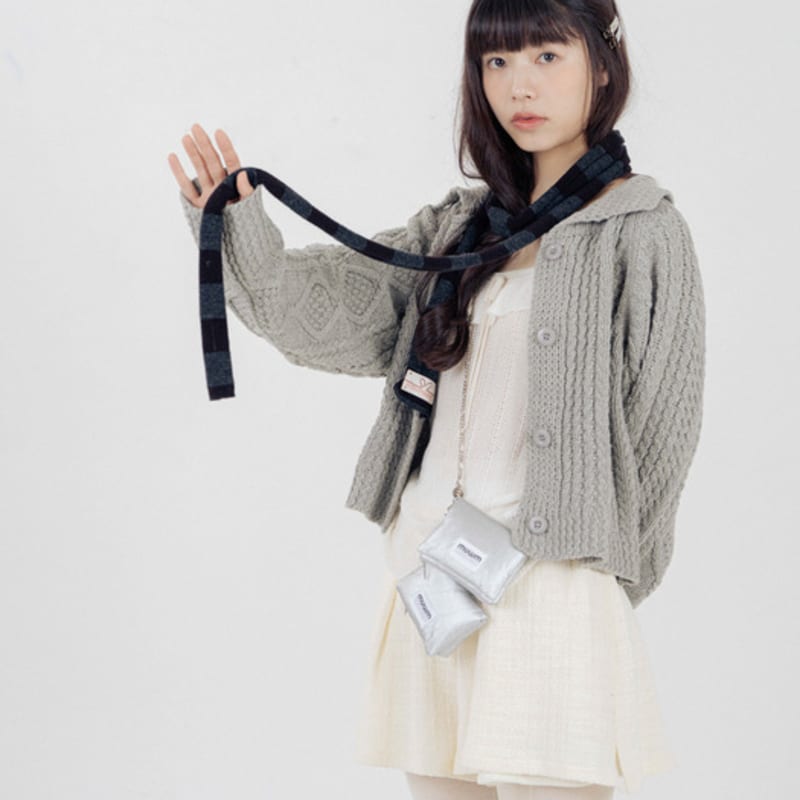 muwm Lazy Stripe Muffler (Black Gray)