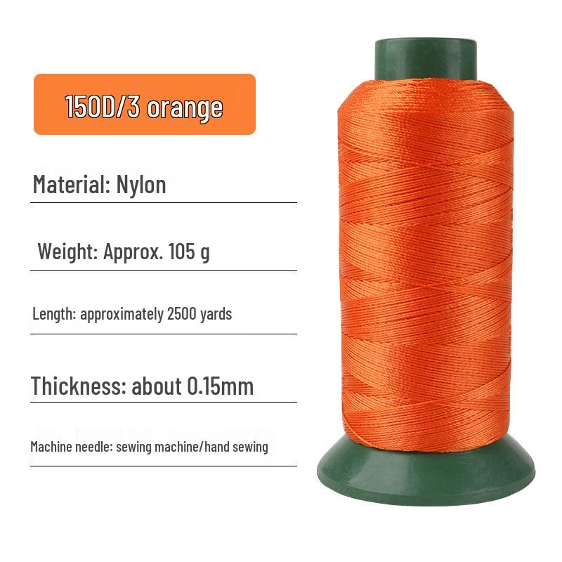 150D/3-Ply High-Strength Mercerized Nylon Thread for Sewing and Leatherwork