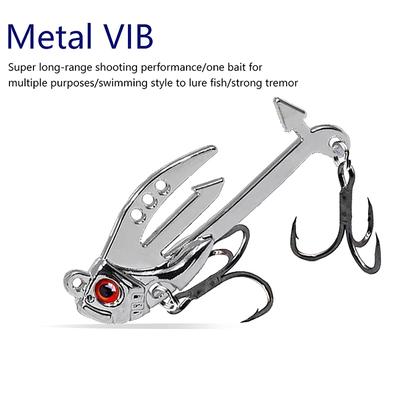 Metall Vib Angelköder 2-in-1 Falsche Angelköder Weitwurf Realistische 3D-Augen Angelköder für Wels Barsch Forelle Vib Tackle