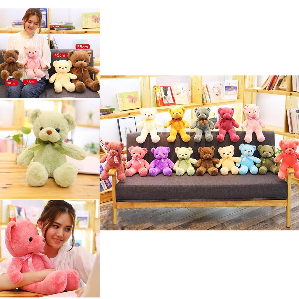 Soft And Skin-friendly 11.8-21.6 In Colored Teddy Bear Plush Perfect Gift For Kids And Home Decor