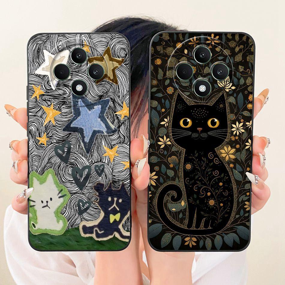 For OPPO Reno12 F 5G Reno 12 Pro 12F 12FS 12 5G Cute Cat Flower Butterfly Cartoon Phone Case Shockproof Soft Silicone Cases