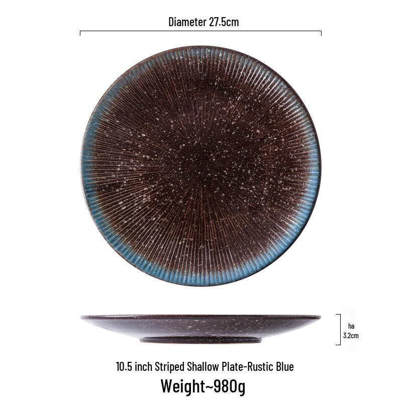 ZISIZ Japanese Style Round Ceramic Plate