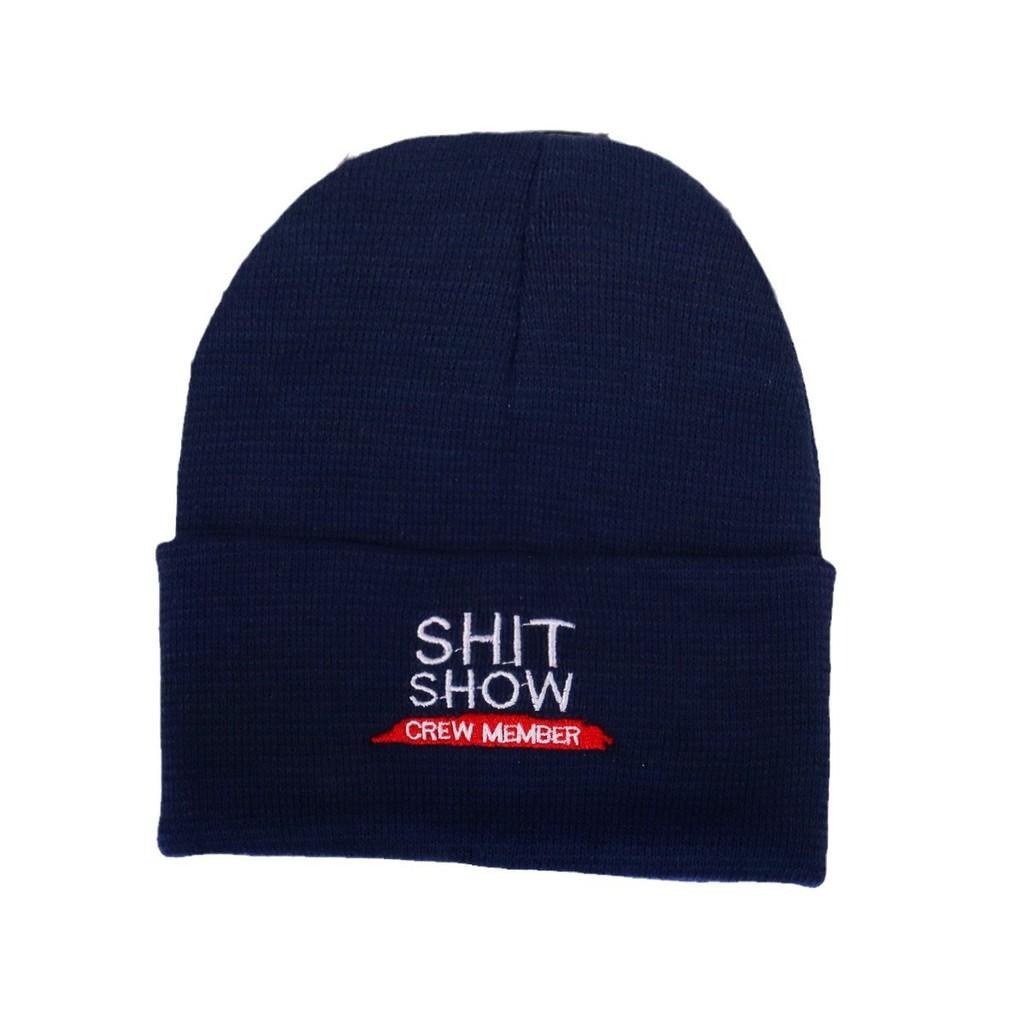 Hat With Knit Shit Show Letters Embroidered For Autumn Winter Fashion Warmth