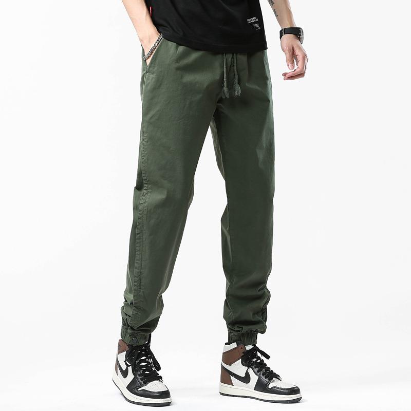 New toe-tied overalls men's multi-pocket trendy brand men's loose casual men's high-end retro men's trousers