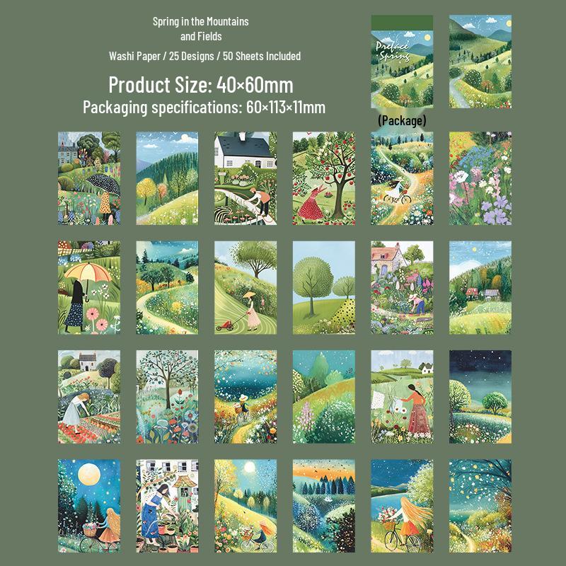 Spring Scenery Illustration Headband: Early Spring Prologue Series for DIY Journal Decoration and Collage.