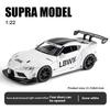 1/22 Toyota GR-Supra Alloy Car Model, Car Model Children's Toys, Simulated Sound and Light Sports Car Boy Gift Ornaments