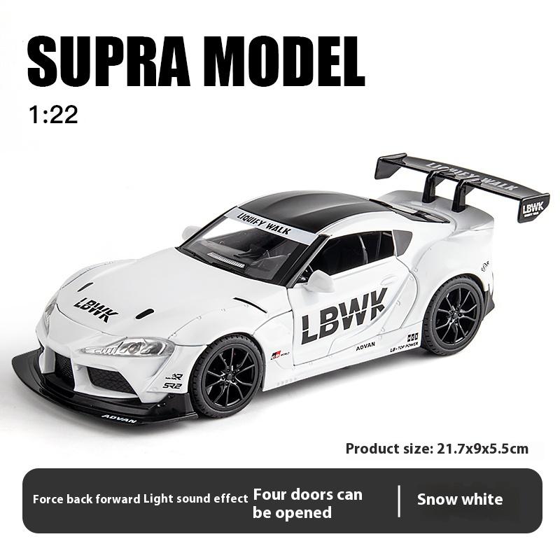 1/22 Toyota GR-Supra Alloy Car Model, Car Model Children's Toys, Simulated Sound and Light Sports Car Boy Gift Ornaments