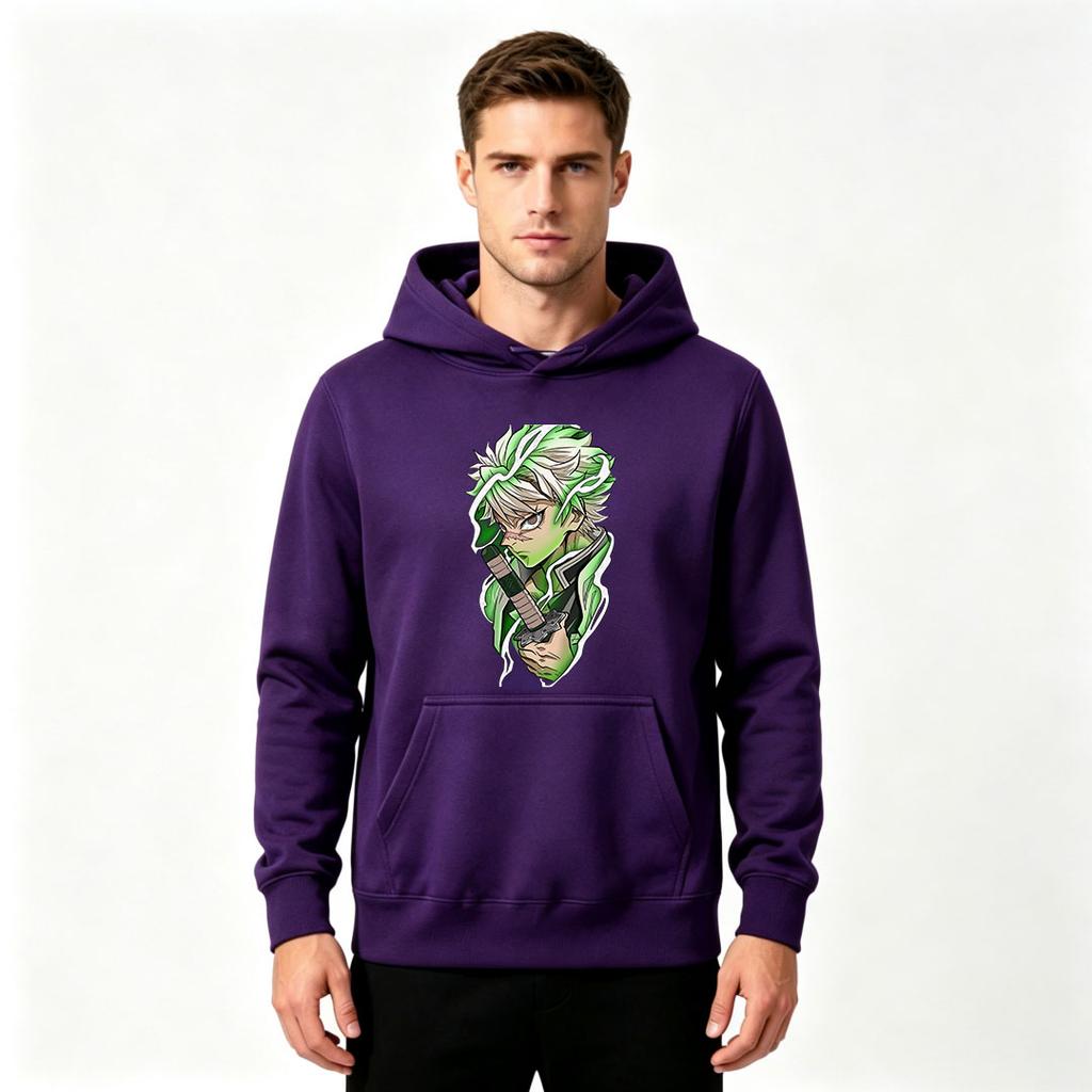 Men's Anime Character Printed Pullover Hoodie Casual Long Sleeve Comfortable Hooded Sweatshirt For Daily Wear