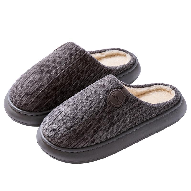 Men's 2025 Thick-Soled Plush Warm Non-Slip Waterproof Indoor Winter Slippers
