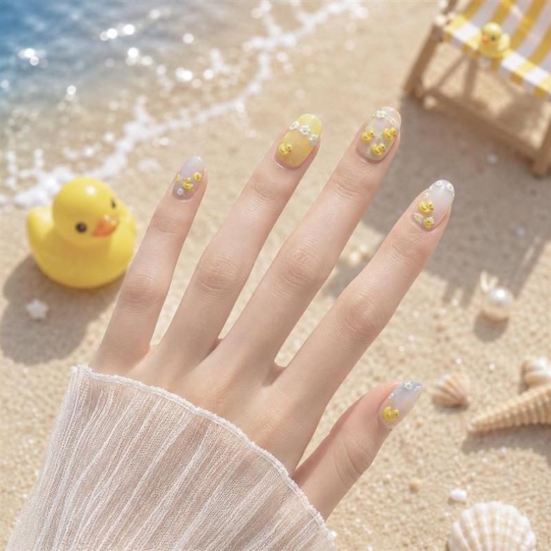 1Pcs 3D Cartoon Nail Art Stickers With Cute Crab Duck Starfish Designs Self Adhesive For Home Diy And Professional Salon Use