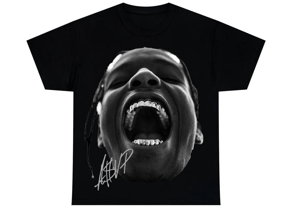 Винтажная редкая концертная хлопковая черная унисекс футболка Asap Rocky все размеры BL564 Унисекс футболка XXL