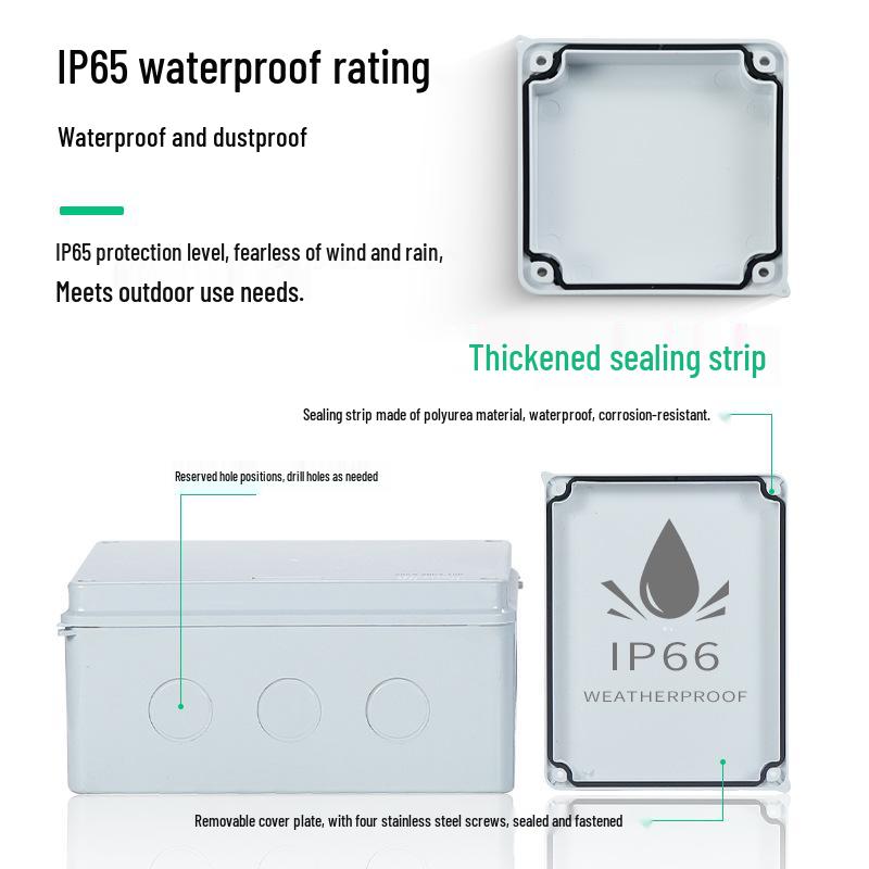 Outdoor ABS Plastic Waterproof Junction Box, Dustproof Cable Distribution, Rainproof R-Type Monitoring Box.