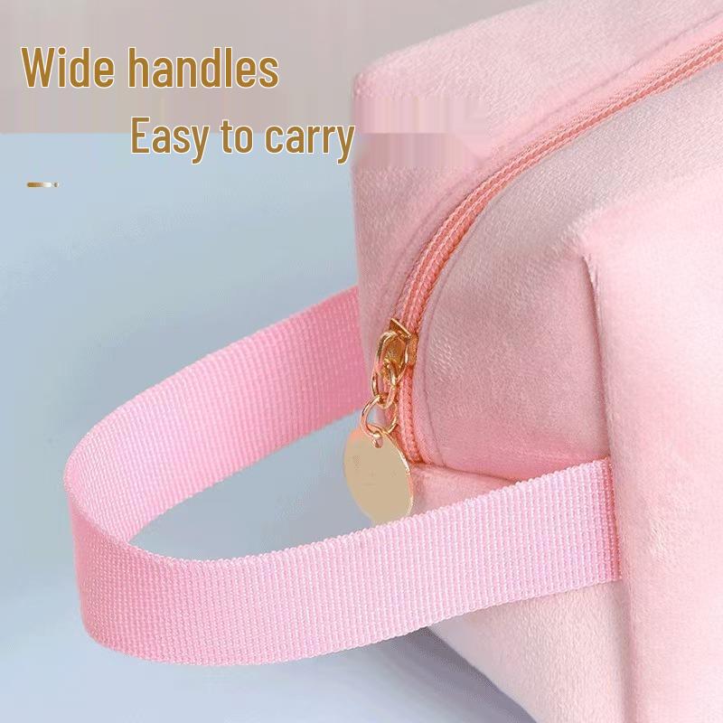 Samt-Make-up-Tasche: Hochkapazitives, Premium 4-teiliges Kosmetik- und Lippenstiftaufbewahrungsset