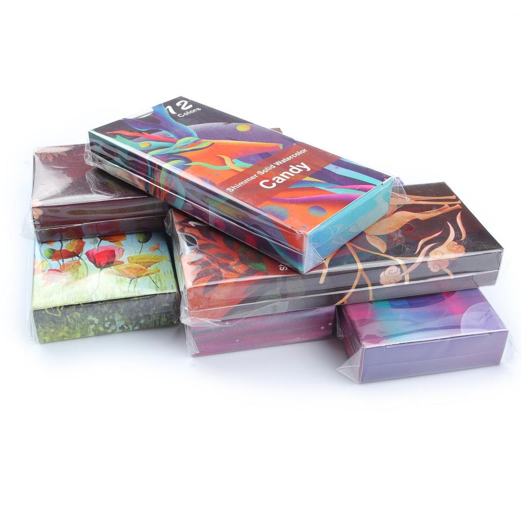 Perlemors Metallisk Akvarellmalesett - 6 & 12 Farger, Portabelt & Profesjonelt for Kunststudenter