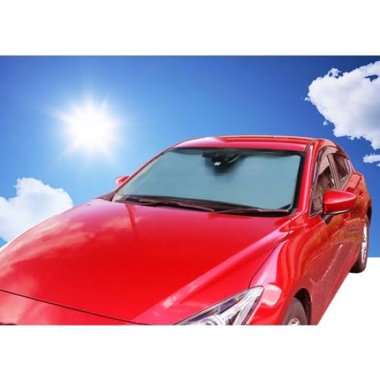 TRUSCO Windshield Sunshade for Kei Cars and Silver PFS-S Sedans,