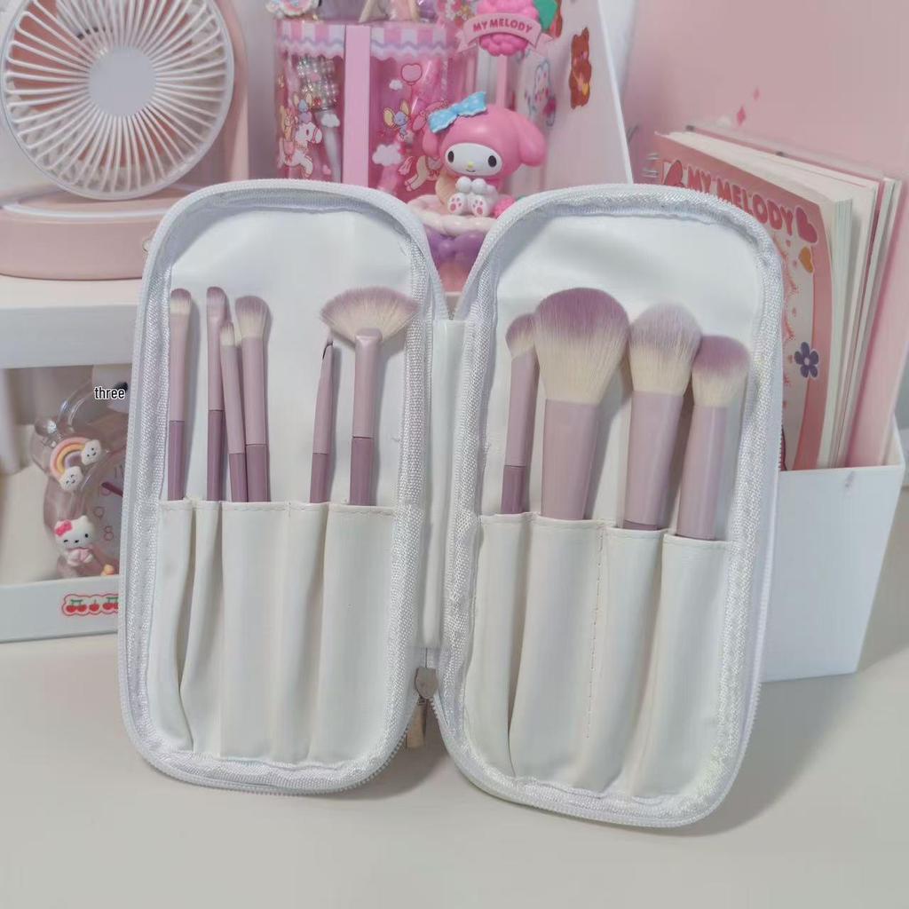 Cross Star Dai Zi 10-Piece Makeup Brush Set: Eyeliner, Nose Shadow, and Beginner Brushes in Milk Purple