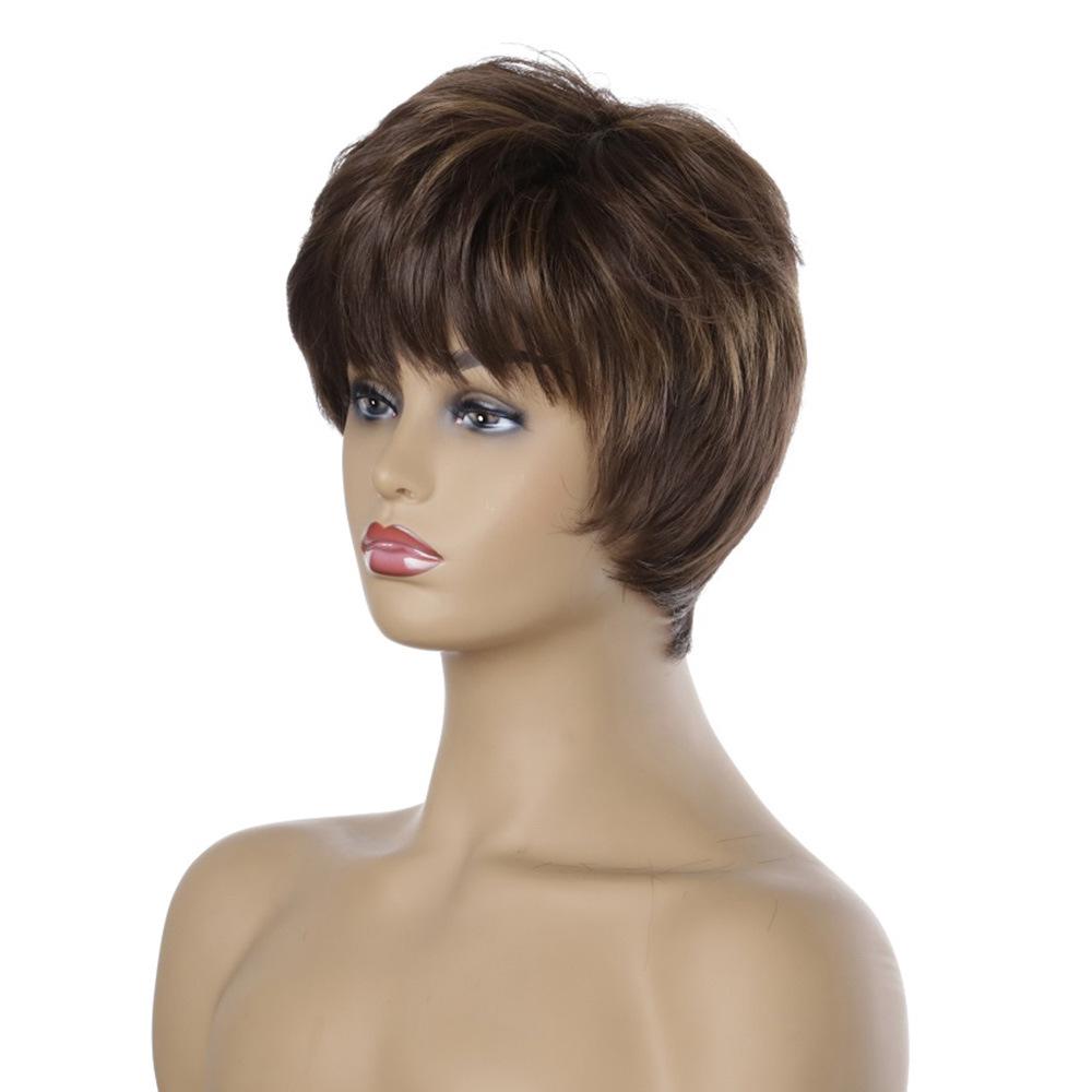 European and American Fashion Black Women's Short Curly Hair Chemical Fiber Headgear